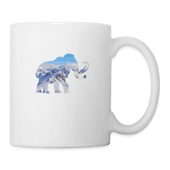 Double Exposure Animals Mammoth Funny Gift - Mug - white - Right