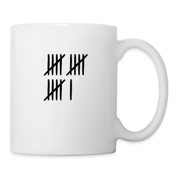 Strichliste 16 Jahre alt oder 16 Monate Wochen - Tasse - Weiß - Rechts