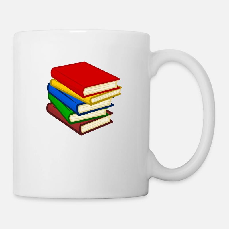 books coloured - Mug blanc - blanc