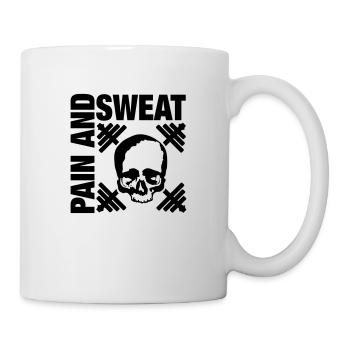 bodybuilding / pain and sweat - Tasse - Weiß - Rechts