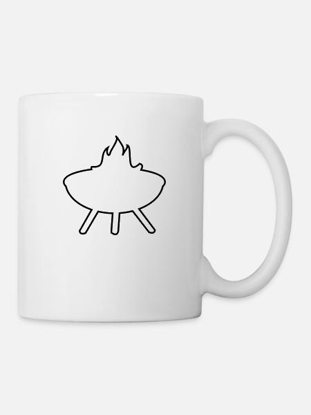 Fire Bowl BBQ Grill Fire - Mug - white