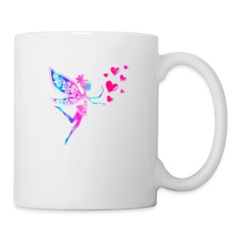Fee Elfe Herzen Valentinstag Geschenkidee Liebe - Tasse - Weiß - Rechts