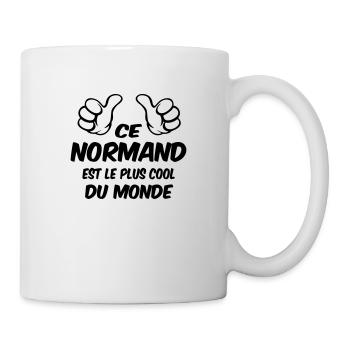Normandie / Caen / Bretagne / Havre / Foot / Papa - Mug blanc - blanc - Droite