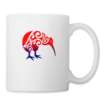 Maori kiwi with Koru tribal tattoo gift idea - Mug - white - Right