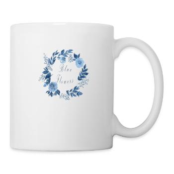 BLAUE BLUMEN - Tasse - Weiß - Rechts