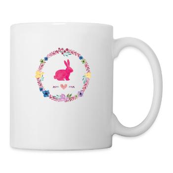 hase kranz - Tasse - Weiß - Rechts
