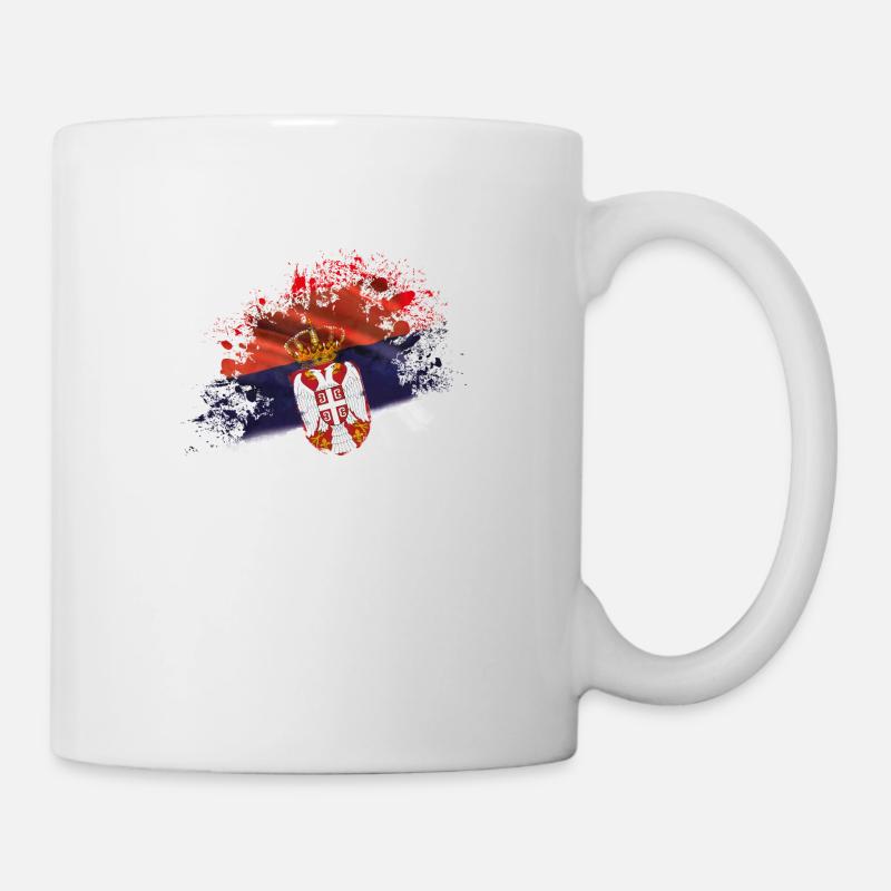 serbia flag design - Tasse - Weiß