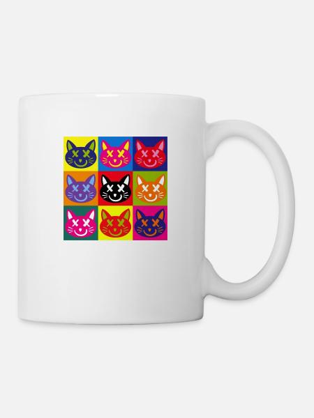Katzen (Pop Art) - Tasse - Weiß