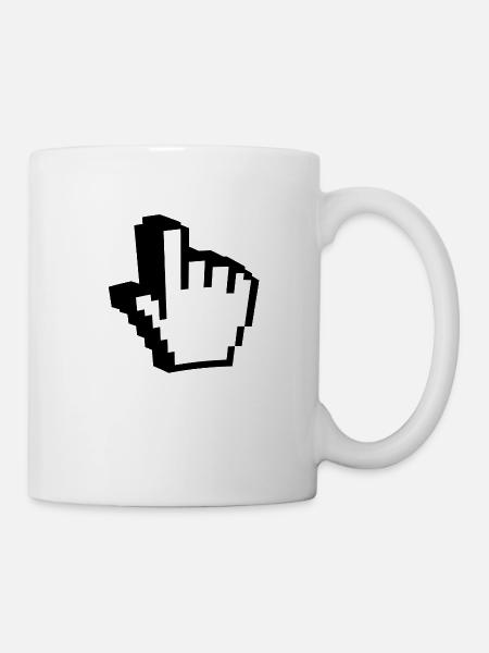 hand 3d pc - Tasse - Weiß