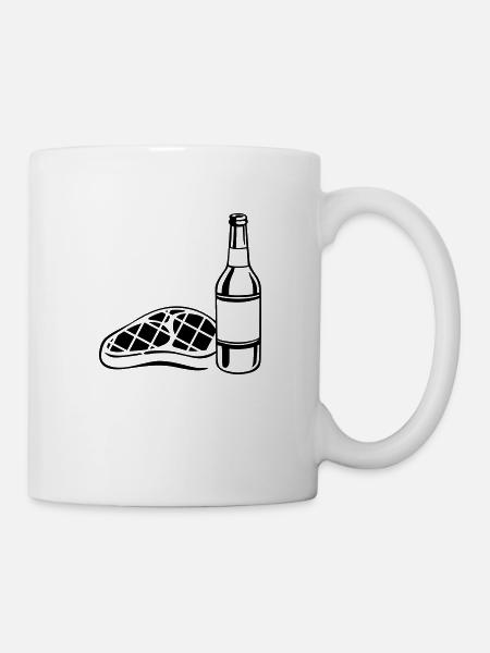 steak beer - Tasse - Weiß