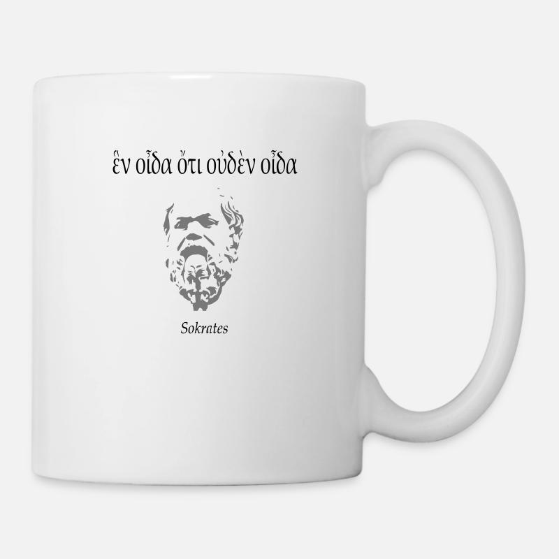 Sokrates: poule oida hoti ouden oida - Mug blanc - blanc