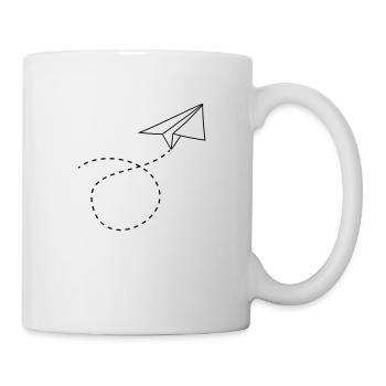 en ligne pointillé avion avion plié jouet avion vo - Mug blanc - blanc - Droite
