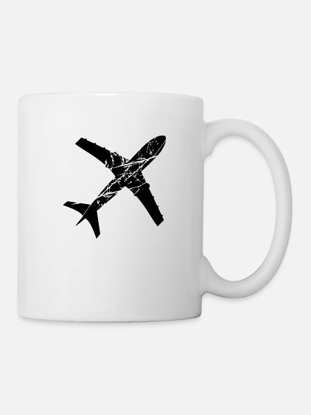 gratter les larmes timbre haut en bas avion voler - Mug blanc - blanc