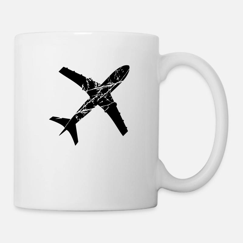 gratter les larmes timbre haut en bas avion voler - Mug blanc - blanc