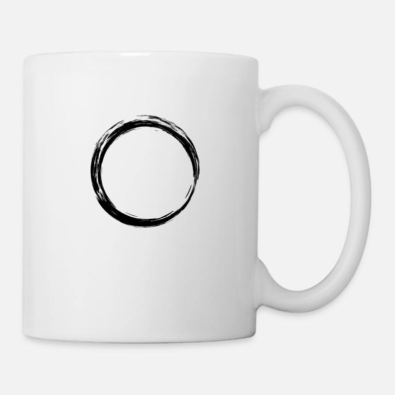 Kreis Symbol Design Schwarz - Tasse - Weiß