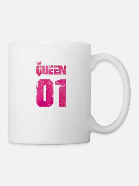 queen 01 pink - Tasse - Weiß
