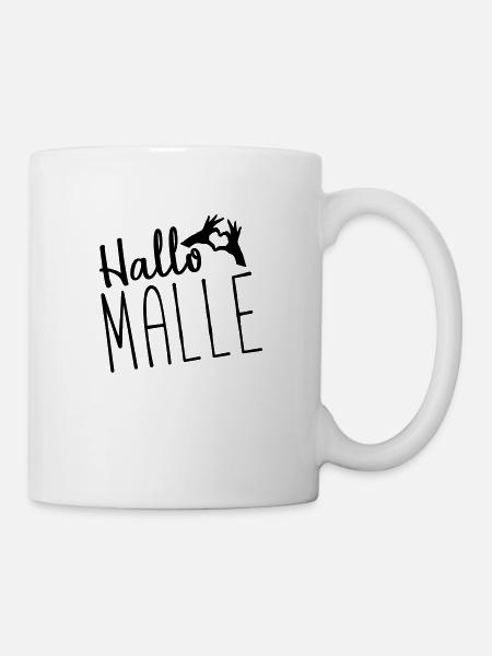 hallo malle herz - Tasse - Weiß