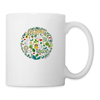 green planet sketch in colorful - Mug - white - Right