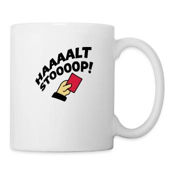 rote karte stop - Tasse - Weiß - Rechts