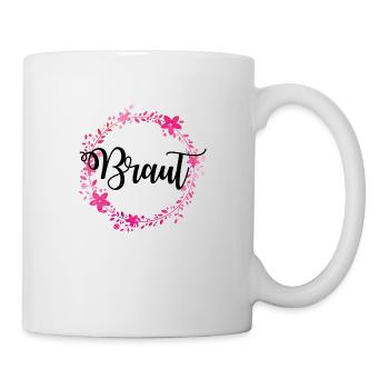 braut kranz - Tasse - Weiß - Rechts