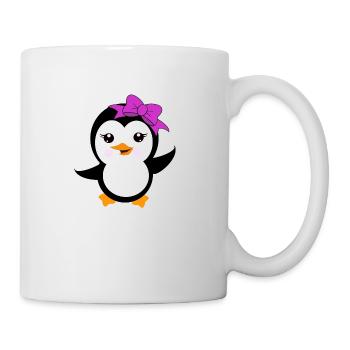 Pingouin avec un arc violet - Mug blanc - blanc - Droite