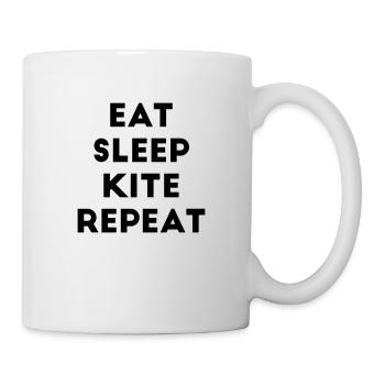 Eat sleep kite repeat saying wind surfing surfer - Mug - white - Right