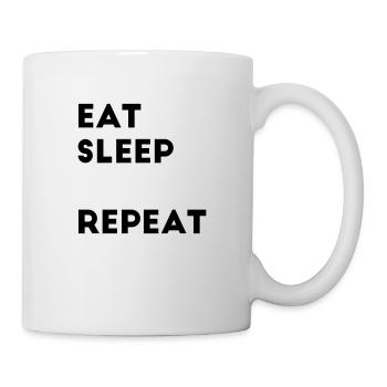 Remplissez Eat Sleep Repeat en disant le modèle de texte - Mug blanc - blanc - Droite