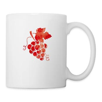 weintrauben wasserfarben rot - Tasse - Weiß - Rechts