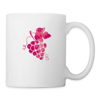 weintrauben wasserfarben pink - Tasse - Weiß - Rechts