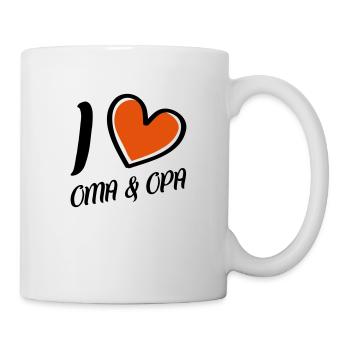i love oma und opa - Tasse - Weiß - Rechts