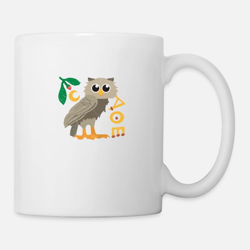 Chouette mythologie grecque d'Athéna cadeau - Mug blanc - blanc