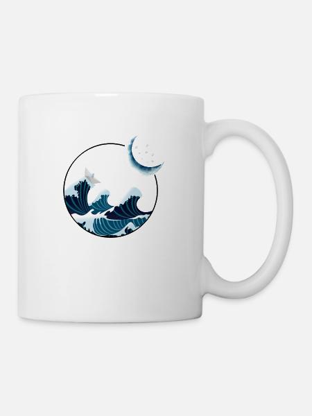 Paper boat in the storm - Mug - white