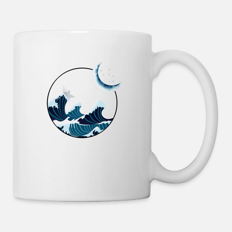 Paper boat in the storm - Mug - white