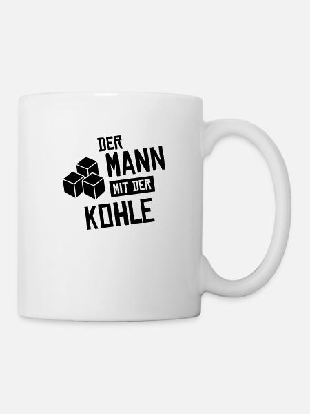 shisha mann mit kohle - Tasse - Weiß