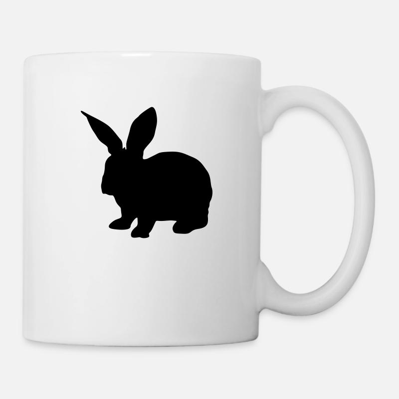 hase silhouette - Tasse - Weiß