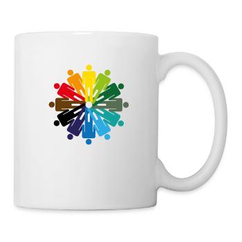 Die Welt ist bunt! Geschenk LGBT Welt Liebe Farben - Tasse - Weiß - Rechts