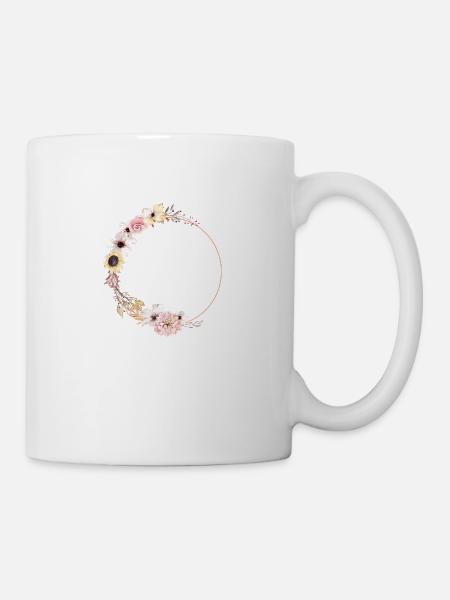 peachy_wreath - Tasse - Weiß