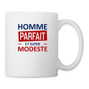homme parfait et super modeste - Tasse - Weiß - Rechts