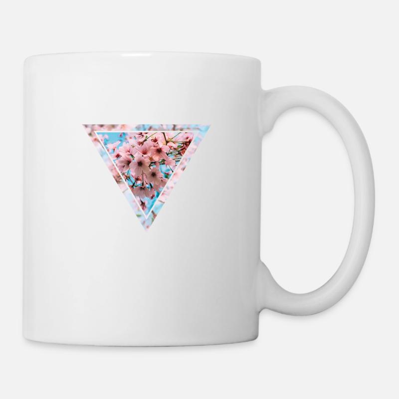 Kirschblüten-Dreieck - Tasse - Weiß