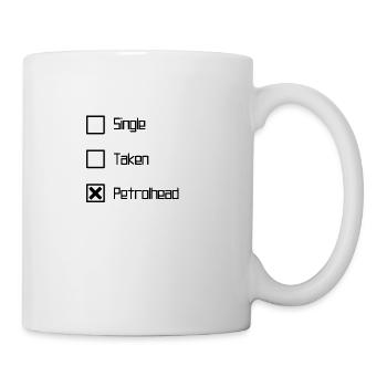 Single, Taken, Petrolhead | Auto Fan Geschenk - Tasse - Weiß - Rechts