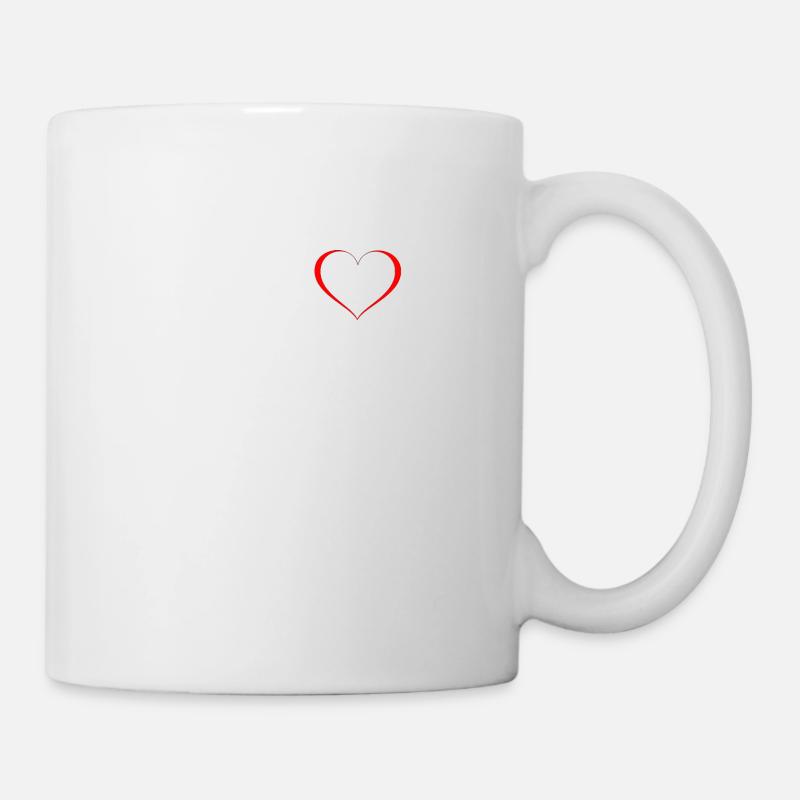Love Herz Brust - Tasse - Weiß