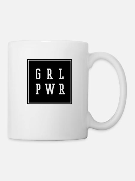 GRL PWR - Tasse - Weiß