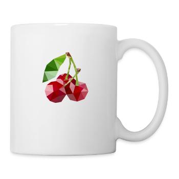 Low Poly Kirsche - Tasse - Weiß - Rechts