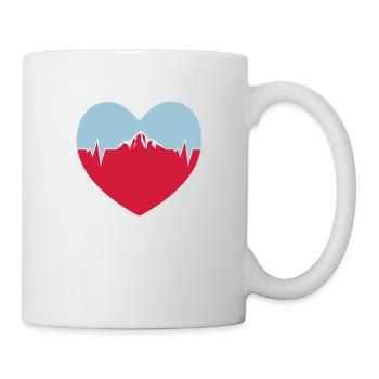 j'aime les montagnes coeur pulsé - Mug blanc - blanc - Droite