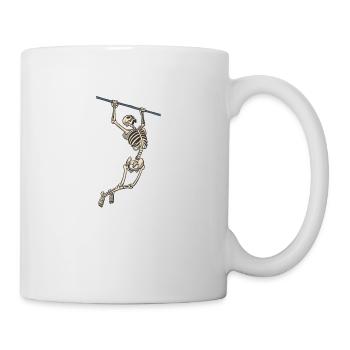 Skelett an der Klimmzugstange Fitness Sport - Tasse - Weiß - Rechts