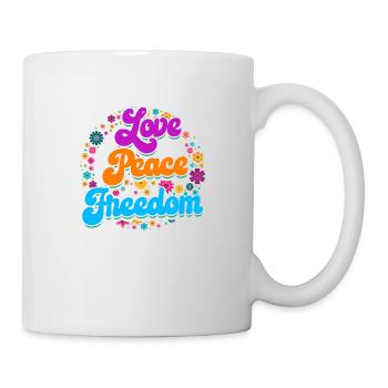 Hippie outfit | Hippies love peace gift idea - Mug - white - Right