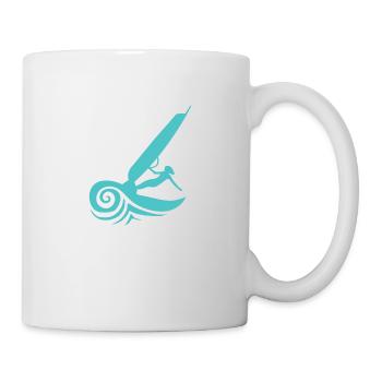 Surfing Wind Surfer Girl Silhouette Geschenkidee - Tasse - Weiß - Rechts