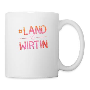 Landwirtin herz hashtag bunt - Tasse - Weiß - Rechts