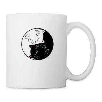 Yin & Yang Katze Zen Yoga Katzen Mama Cat Mom - Tasse - Weiß - Rechts