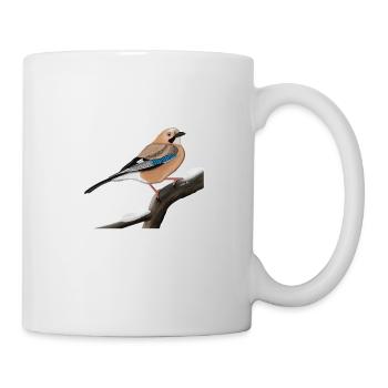 jz.birds Eichelhäher Vogel Illustration - Tasse - Weiß - Rechts